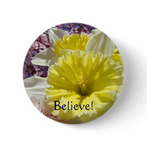 Believe! buttons Bright Colourful Daffodil Flowers