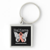 Believe - Endometrial Cancer Butterfly Key Chains