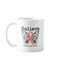 Believe - Endometrial Cancer Butterfly Coffee Mug