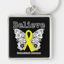 Believe Endometriosis Awareness Keychains