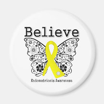 Believe Endometriosis Awareness Refrigerator Magnets