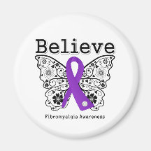 Believe Fibromyalgia Awareness Refrigerator Magnets