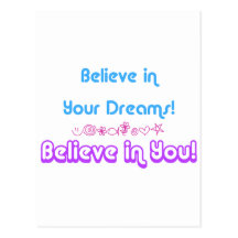 believe in dreams post card
