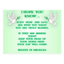 believe in miracles post card