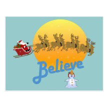 Believe in Santa Claus Postcard