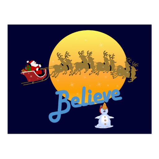 Believe In Santa Claus Postcard