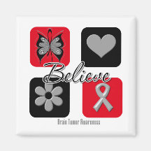 Believe Inspirations Brain Tumour Awareness Fridge Magnet