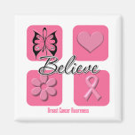 Believe Inspirations Breast Cancer Magnets