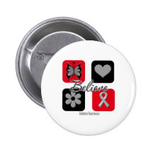 Believe Inspirations Diabetes Awareness Pinback Buttons