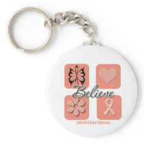 Believe Inspirations Endometrial Cancer Keychain