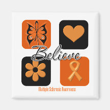 Believe Inspirations Multiple Sclerosis Fridge Magnets