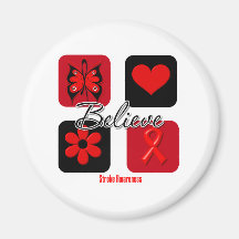 Believe Inspirations Stroke Awareness Refrigerator Magnets