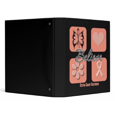 Believe Inspirations Uterine Cancer Binders by cancerapparel