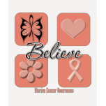 Believe Inspirations Uterine Cancer t-shirts