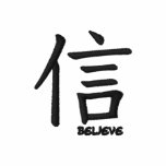 believe kanji embroidered shirt