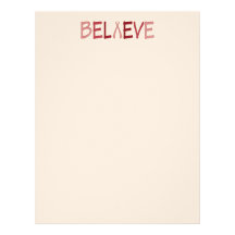 Believe letterhead with pink ribbon
