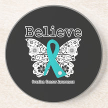 Believe - Ovarian Cancer Butterfly Coasters