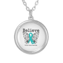 Believe - Ovarian Cancer Butterfly Pendant