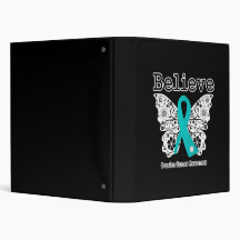 Believe - Ovarian Cancer Butterfly Vinyl Binder