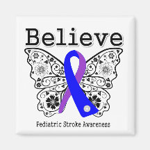 Believe Pediatric Stroke Awareness Fridge Magnet