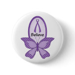 Believe- Purple Awareness Ribbon Button