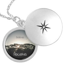Believe. Receive. Sterling Silver locket of faith