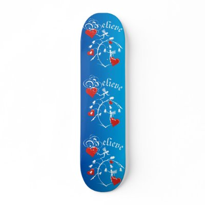 Believe Silhouette Fairies Skateboard by moonduster
