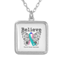 Believe - Thyroid Cancer Butterfly Necklaces