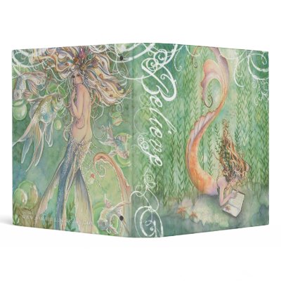 Believe Under the Sea 3 Ring Binder by sarabillustration