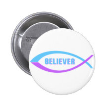 Believer Christian Fish design Pins