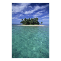 Belize, barrière de corail, île anonyme ou banc de photos sur toile