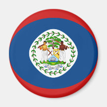 Belize Fisheye Flag Magnet