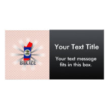 Belize Flag Map 2.0 Custom Photo Card