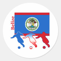 Belize Soccer Players Round Stickers