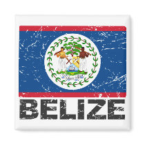 Belize Vintage Flag Fridge Magnets