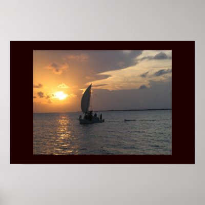 Belizean Sunset Print by DjOhm