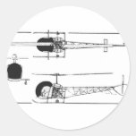 Bell 47 Helicopter Round Sticker
