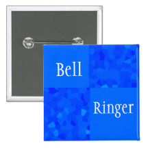 Bell Ringer - Blue Mosaic Pinback Buttons