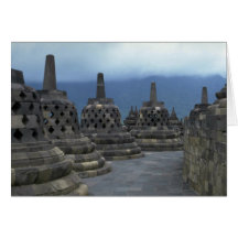 Bell structures, Borobudur, Java, Indonesia Greeting Cards