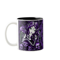 "Belladonna" Gothic Purple Skull Faerie Mug