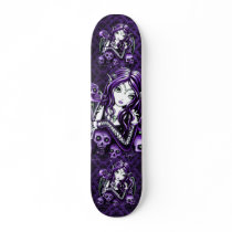 "Belladonna" Gothic Purple Skull Fairy Skateboard