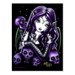 Belladonna Purple Skulls Faerie Postcard