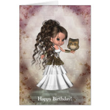 Belle Athéna carte grecque de déesse de Kawaii