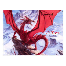 Belle carte postale Dragon de feu terre