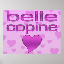 Belle Copine Pink & Purple Love Hearts Poster