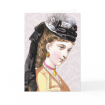 Belle Epoche Beauty in a Hat Greeting Cards