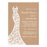 Belle invitation nuptiale de douche de dentelle et invitations