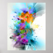Belle note colorée et fraîche de musique d'éclabou posters