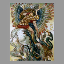 Bellerophon slays the Chimaera postcards