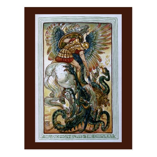 Bellerophon slays the Chimaera Postcards
